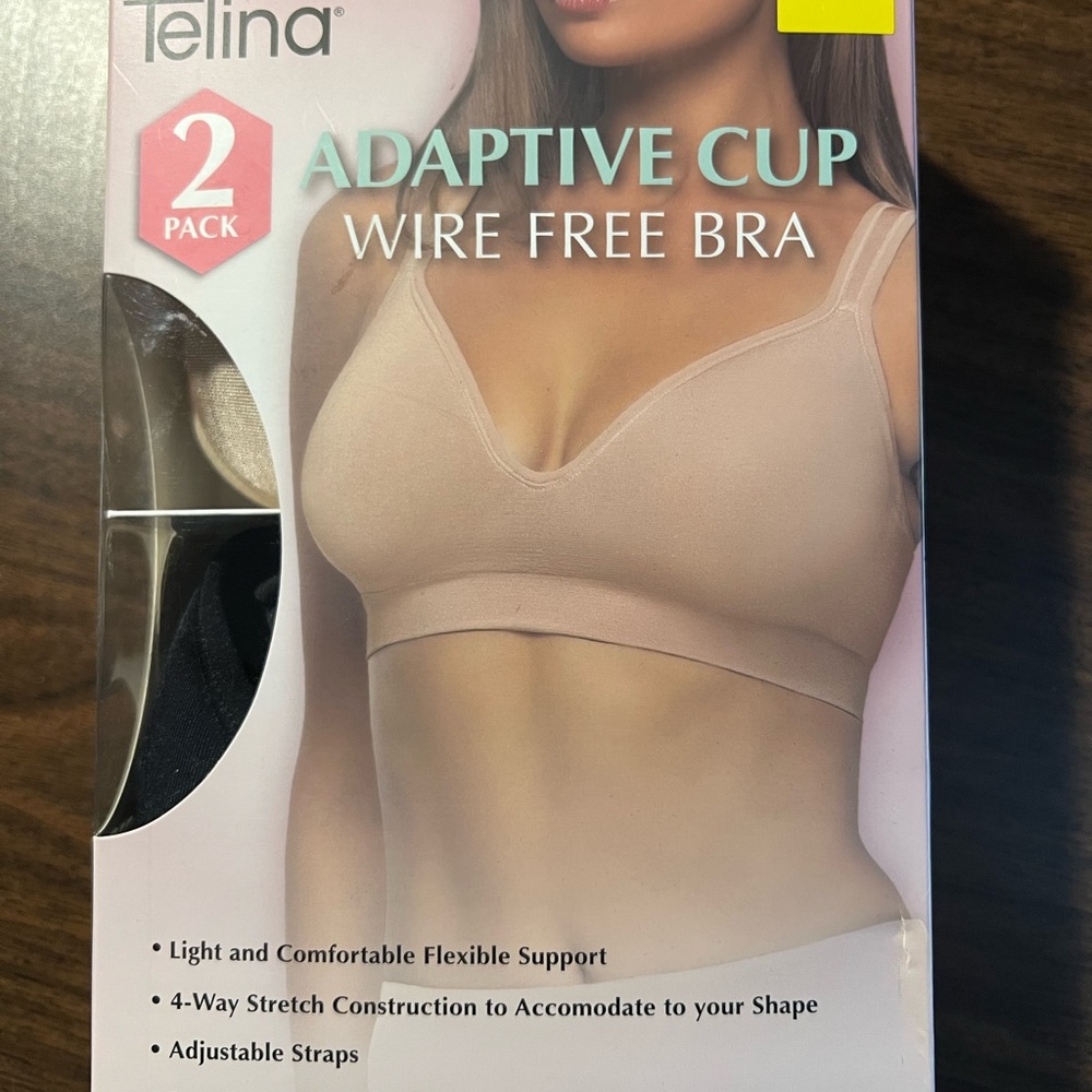 Felina Adaptive Cup Wire Free Bra - Cream and Black